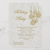 ゴールドクリスマスオーナメント ホリデー招待状 招待状 (正面/裏面)