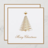 ゴールドクリスマスツリー法人用ホリデーカード シーズンカード (正面/裏面)