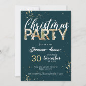 ゴールドクリスマスナイトウィンターパーティー招待状 招待状 (正面)