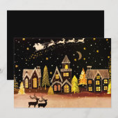 ゴールドクリスマスビレッジ 鹿の冬の夜 シーズンカード (正面/裏面)