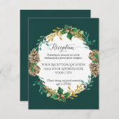 ゴールドクリスマスフォレストウェディングレセプション 招待状 (正面/裏面)