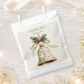 ゴールドクリスマスベル シャイニースターズ グリーンの葉 フェイバーバッグ (クリップ留めされた状態)