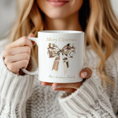 ゴールドクリスマスリボンマグ | お名前入り コーヒーマグカップ