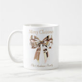 ゴールドクリスマスリボンマグ | お名前入り コーヒーマグカップ (左)