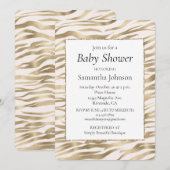 ゴールドクリームゼブラ柄 招待状 (正面/裏面)