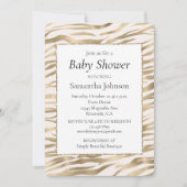 ゴールドクリームゼブラ柄 招待状 (正面)