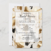 ゴールドクリームブラックウェスタンカウハイド 招待状 (正面)