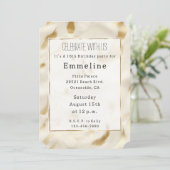 ゴールドクリームホワイト ウェスタンカウハイド 招待状 (スタンド正面)