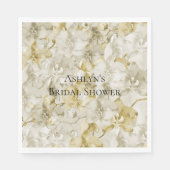 ゴールドクリーム蘭の花 ブライダルシャワー スタンダードランチョンナプキン (正面)