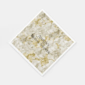 ゴールドクリーム蘭の花 ブライダルシャワー スタンダードランチョンナプキン (角)