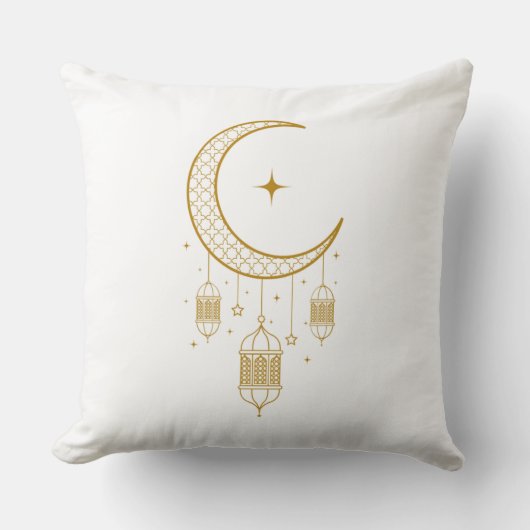 ゴールドクレセントランタンラマダンピロー クッション (正面)