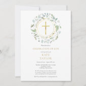 ゴールドクロスガーランド 命の記念写真 招待状 (正面)