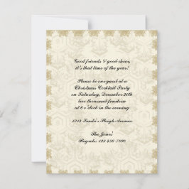 ゴールドクロスステッチの雪の結晶 招待状