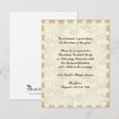 ゴールドクロスステッチの雪の結晶 招待状 (正面/裏面)