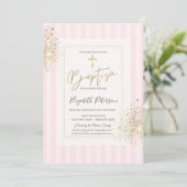 ゴールドクロスピンクストライプダイヤモンドダスト洗礼 招待状 (スタンド正面)
