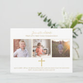 ゴールドクロス トリフォト 現代の初めての聖体拝領 招待状 (スタンド正面)