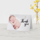 ゴールドクロス ベビー 洗礼 感謝の写真 カード (黄色い花)