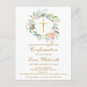 ゴールドクロス 水彩花モチーフ 確認 インビテーションポストカード (正面)