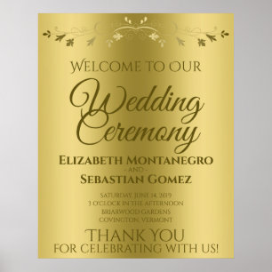 ゴールドグラデーション 高級感あふれる結婚式ウェルカムボード ポスター