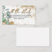 ゴールドグリッターおしゃれな結婚式詳細カード エンクロージャーカード (正面/裏面)