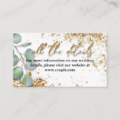 ゴールドグリッターおしゃれな結婚式詳細カード エンクロージャーカード