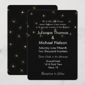 ゴールドグリッターきらきら星の結婚式 招待状 (正面/裏面)