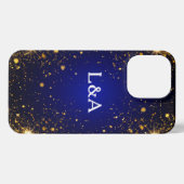 ゴールドグリッターとスパークル iPhoneケース (裏面横)