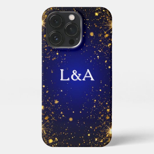 ゴールドグリッターとスパークル iPhoneケース (裏面)