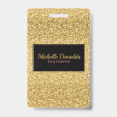 ゴールドグリッターとブラックフレーム バッジ (裏面)