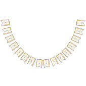 ゴールドグリッターとホワイトのゴルフ独身最後の祭り バンティングフラッグ (全)