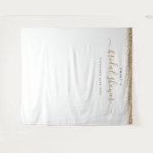 ゴールドグリッターのウェディングシャワーの写真背景 タペストリー (正面(横))