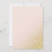 ゴールドグリッターのスクリプト、ピンクのクインセアニエラ 招待状 (裏面)