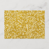 ゴールドグリッターの葉の模様 ウェディング 挿入カード エンクロージャーカード (裏面)