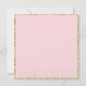 ゴールドグリッターの馬車を使ったおとぎ話のベビーシャワー 招待状 (裏面)