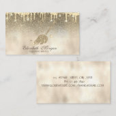 ゴールドグリッターほうきメイド掃除ハウス 名刺 (正面/裏面)