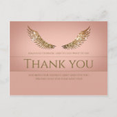 ゴールドグリッターまつげウィングス ありがとう割引 ピンク ポストカード (正面)