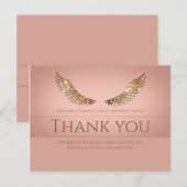 ゴールドグリッターまつげウィング ありがとう割引 ピンク ポストカード (正面/裏面)