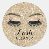 ゴールドグリッターまつげエクステンションサロンラッシュクリーナー ラウンドシール (正面)