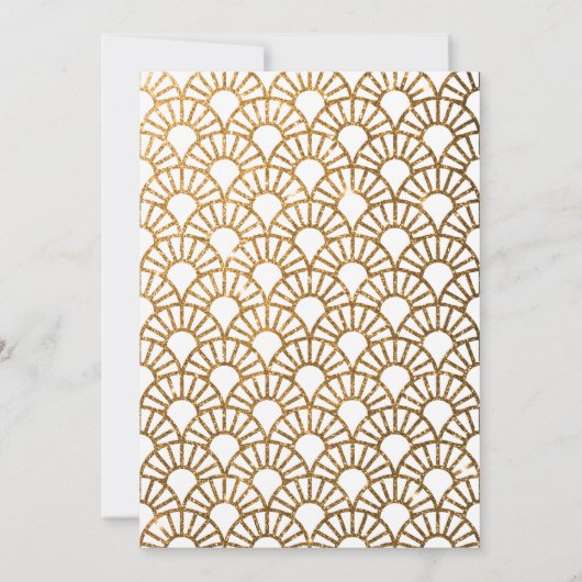 ゴールドグリッターアートデコファンリハーサルディナー 招待状 (裏面)