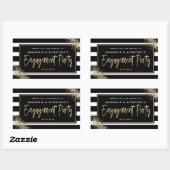 ゴールドグリッターエンゲージメントパーティー御礼 長方形シール (シート)