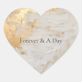 ゴールドグリッタークリームホワイト ハートシール (正面)