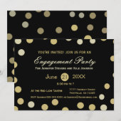 ゴールドグリッターコンフェッティエンゲージメント 招待状 (正面/裏面)