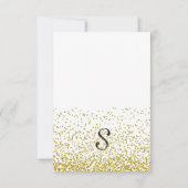 ゴールドグリッターコンフェッティテーブルナンバー 招待状 (裏面)