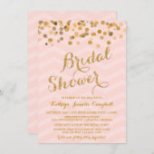 ゴールドグリッターコンフェッティ ブライダルシャワー招待状 招待状 (正面/裏面)