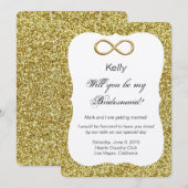 ゴールドグリッターゴールドインフィニティブライズメイドカード 招待状 (正面/裏面)