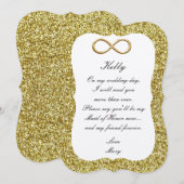 ゴールドグリッターゴールドインフィニティ メイドオブオナーカード 招待状 (正面/裏面)