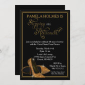 ゴールドグリッターシューズ引退パーティー 招待状 (正面/裏面)