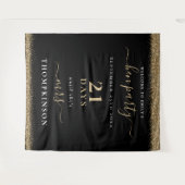 ゴールドグリッターデイズ ウェディング ウェルカム ヘンパーティー ブラック タペストリー (正面(横))