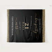 ゴールドグリッターデイズ 結婚式 ウェルカム ハーンパーティー ブラック タペストリー (正面(横))