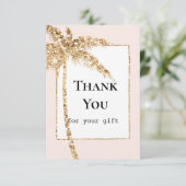 ゴールドグリッタートロピカルパームツリー サンキューカード (スタンド正面)